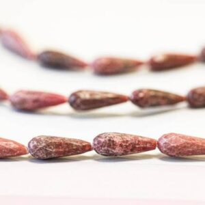 M/ Rhodonite 6x16mm Faceted Teardrop Beads 15.5" Strand Natural gemstone beads For Jewelry Making