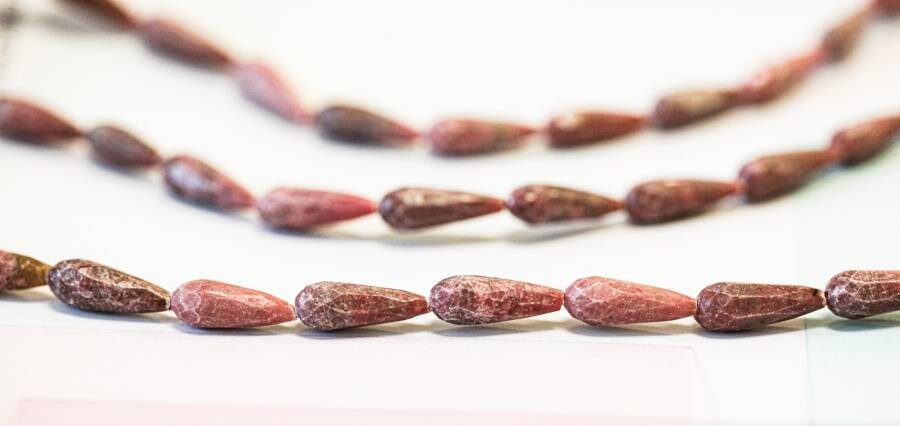 M/ Rhodonite 6x16mm Faceted Teardrop Beads 15.5" Strand Natural Gemstone Beads For Jewelry Making