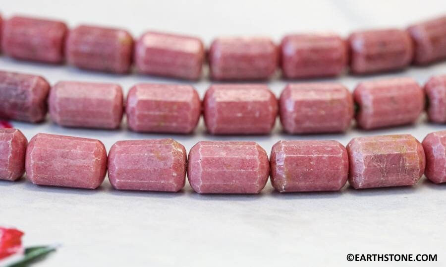 M/ Rhodonite 8x12mm Strip-faceted Tube Beads 15.5" Strand Natural Gemstone For Jewelry Making