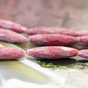 M-S/ Rhodonite 8x35mm/ 6x12mm/ 4x6mm Faceted Oval Rice beads 15" strand Natural gemstone beads for jewelry making