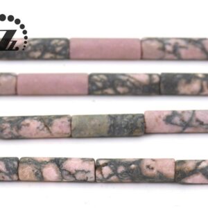 Rhodonite matte tube beads,column beads,cylinder beads,frosted beads,Grade AB,4x13mm,15" full strand