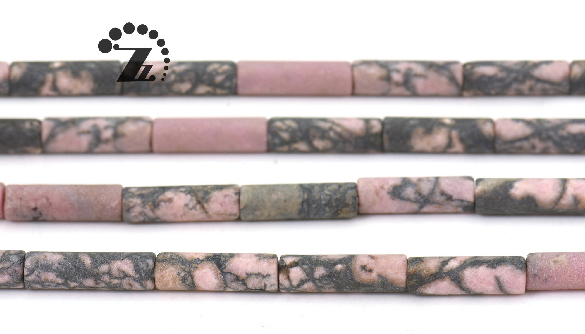Rhodonite Matte Tube Beads,column Beads,cylinder Beads,frosted Beads,grade Ab,4x13mm,15" Full Strand