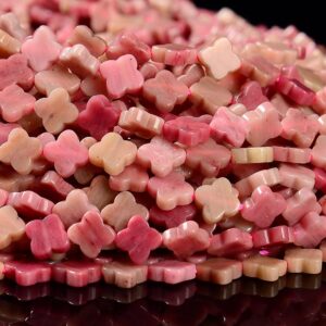 Natural Rhodonite Gemstone Carved Leaf Clover 6MM Loose Beads (D644) Natural Rhodonite Gemstone Carved Leaf Clover 6MM Loose Beads (D644)