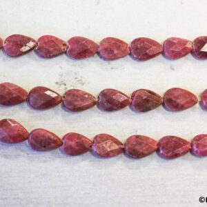 S/ Rhodonite 6x9mm Faceted Flat Pear Beads 16" strand Natural Gemstone for jewelry making