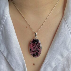 Rhodonite Pendant / 925 Sterling Silver / Healing Gemstone / Gift for her / Oval Cab / Rhodonite Jewelry / Statement Pendant RDN-P-19. Rhodonite Pendant / 925 Sterling Silver / Healing Gemstone / Gift for her / Oval Cab / Rhodonite Jewelry / Statement Pendant RDN-P-19.