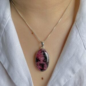 Rhodonite Pendant / 925 Sterling Silver / Healing Gemstone / Gift for her / Oval Cab / Rhodonite Jewelry / Statement Pendant RDN-P-14. Rhodonite Pendant / 925 Sterling Silver / Healing Gemstone / Gift for her / Oval Cab / Rhodonite Jewelry / Statement Pendant RDN-P-14.