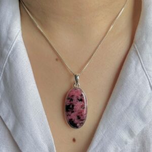Rhodonite Pendant / 925 Sterling Silver / Healing Gemstone / Gift for her / Oval Cab / Rhodonite Jewelry / Statement Pendant RDN-P-15. Rhodonite Pendant / 925 Sterling Silver / Healing Gemstone / Gift for her / Oval Cab / Rhodonite Jewelry / Statement Pendant RDN-P-15.