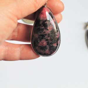 Genuine Rhodonite pendant 45mm. Rhodonite jewelry. Natural Rhodonite Gemstone. Teardrop pendant. Healing stone Genuine Rhodonite pendant 45mm. Rhodonite jewelry. Natural Rhodonite Gemstone. Teardrop pendant. Healing stone