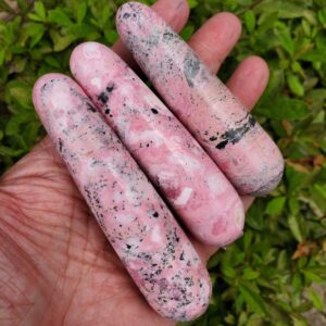 Rhodonite Crystal Wand, Peruvian Pink Rhodonite Stone for Emotional Healing, Compassion, Love Energy & Heart Chakra Balance