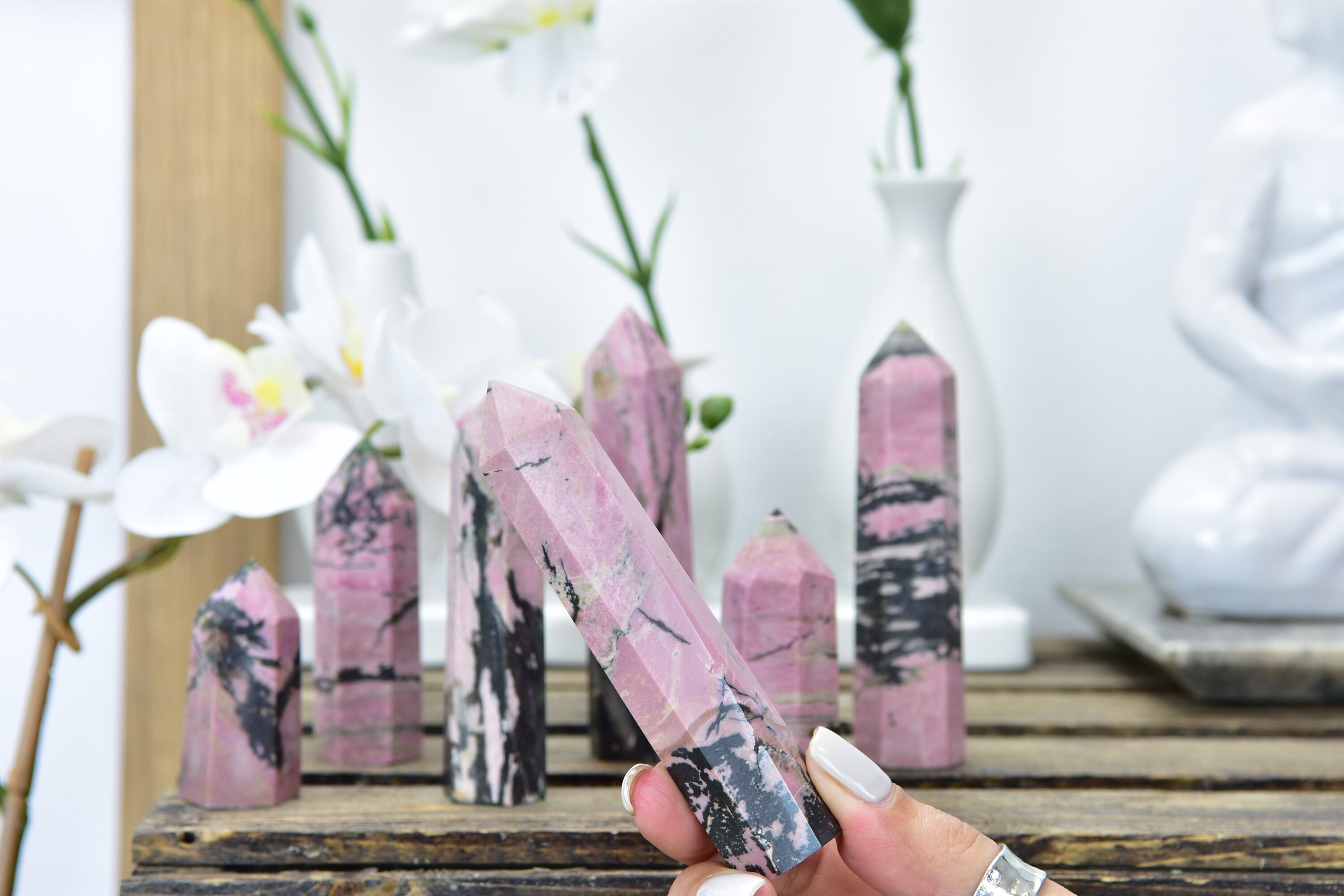 Rhodonite Crystal Point: Healing Stone For Love & Balance