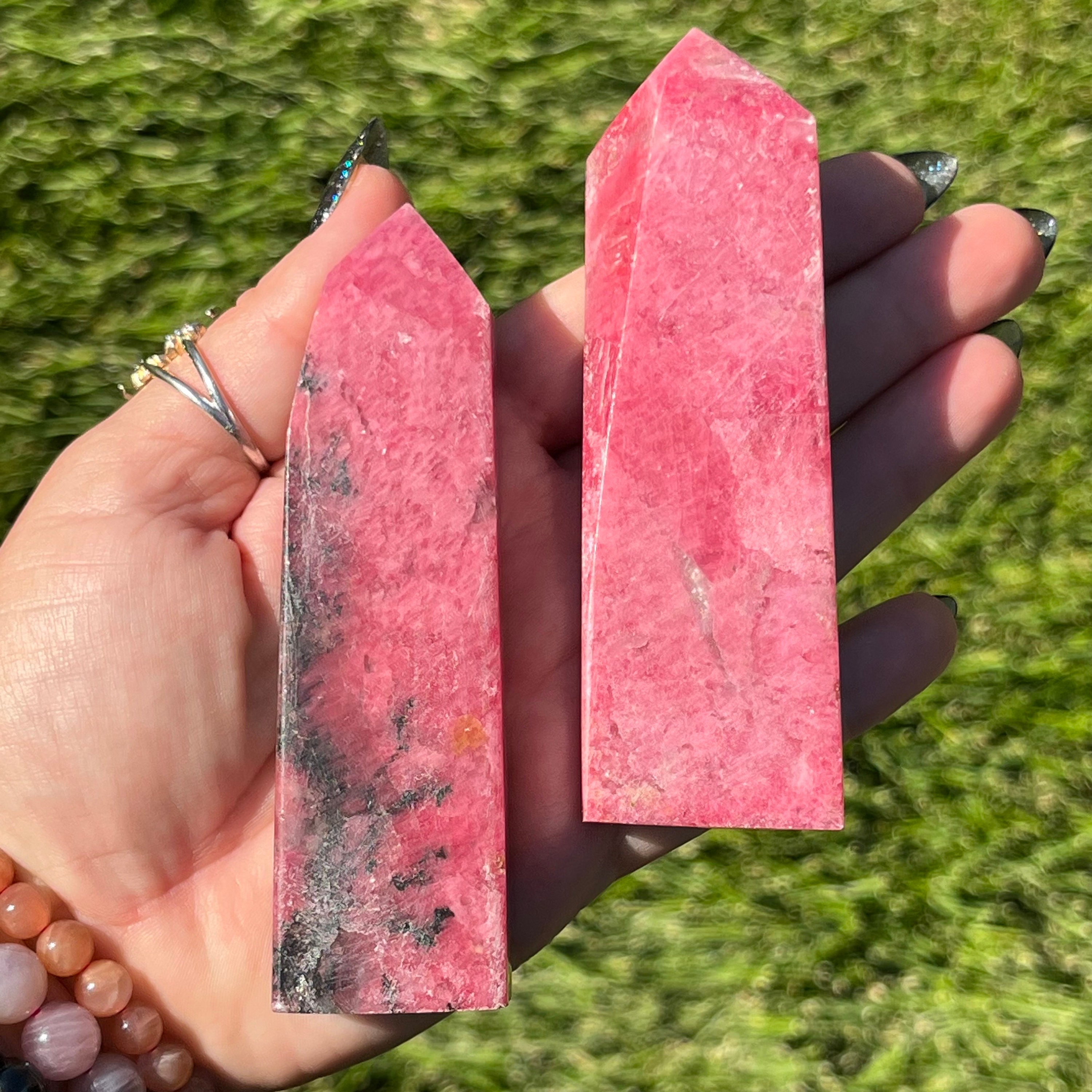 Gemmy Rhodonite Tower | Pink Crystal Tower | Gem Rhodonite