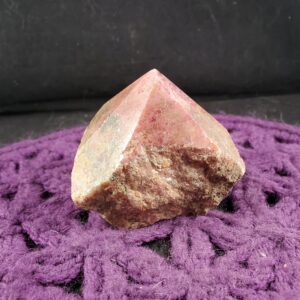 Rhodonite Top Polished Self Standing Crystal Point Gemstones Stones Crystals Natural Pink Grey Tower Standing Generator Brazil