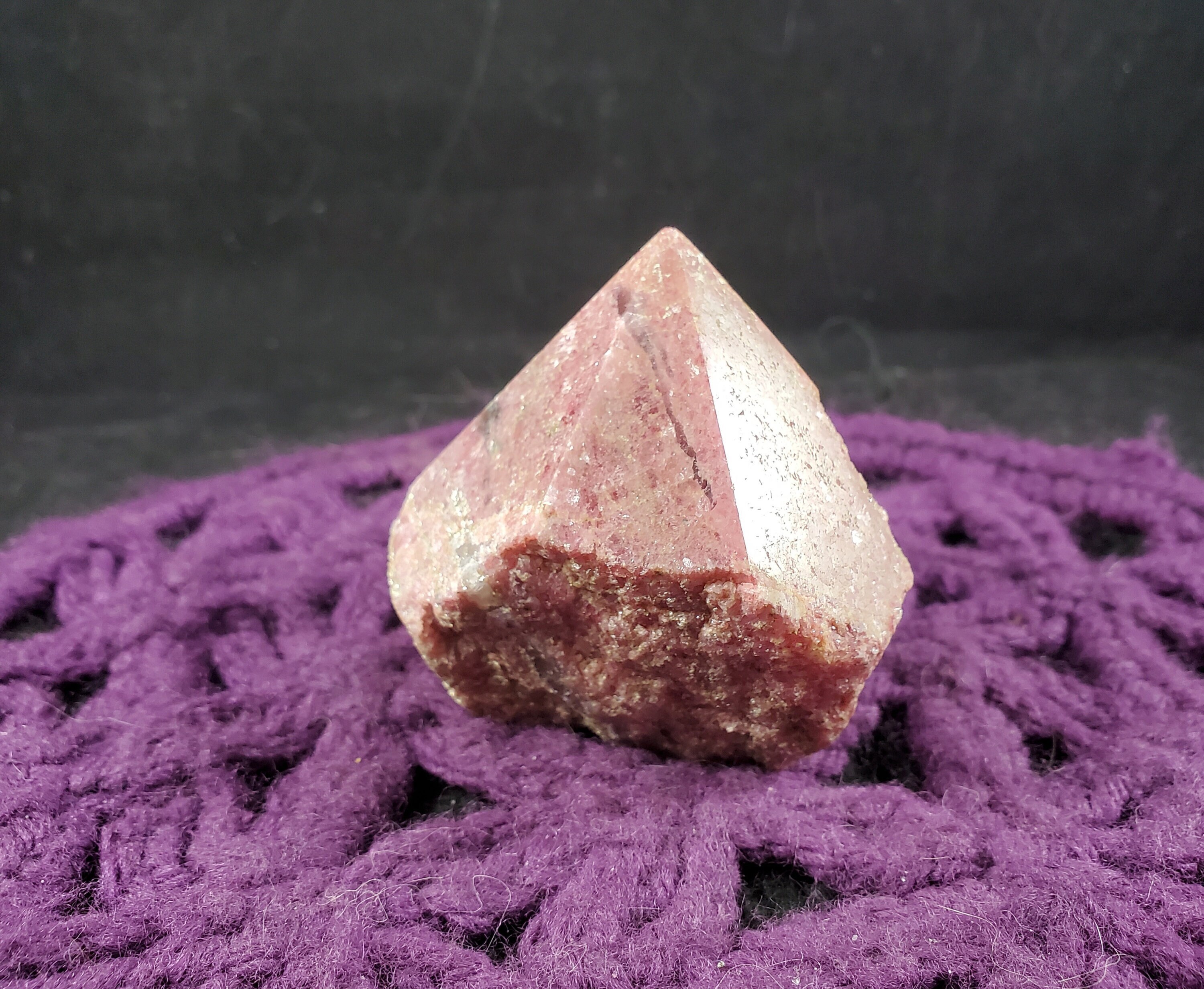 Rhodonite Top Polished Self Standing Crystal Point Gemstones Stones Crystals Natural Pink Grey Tower Standing Generator Brazil