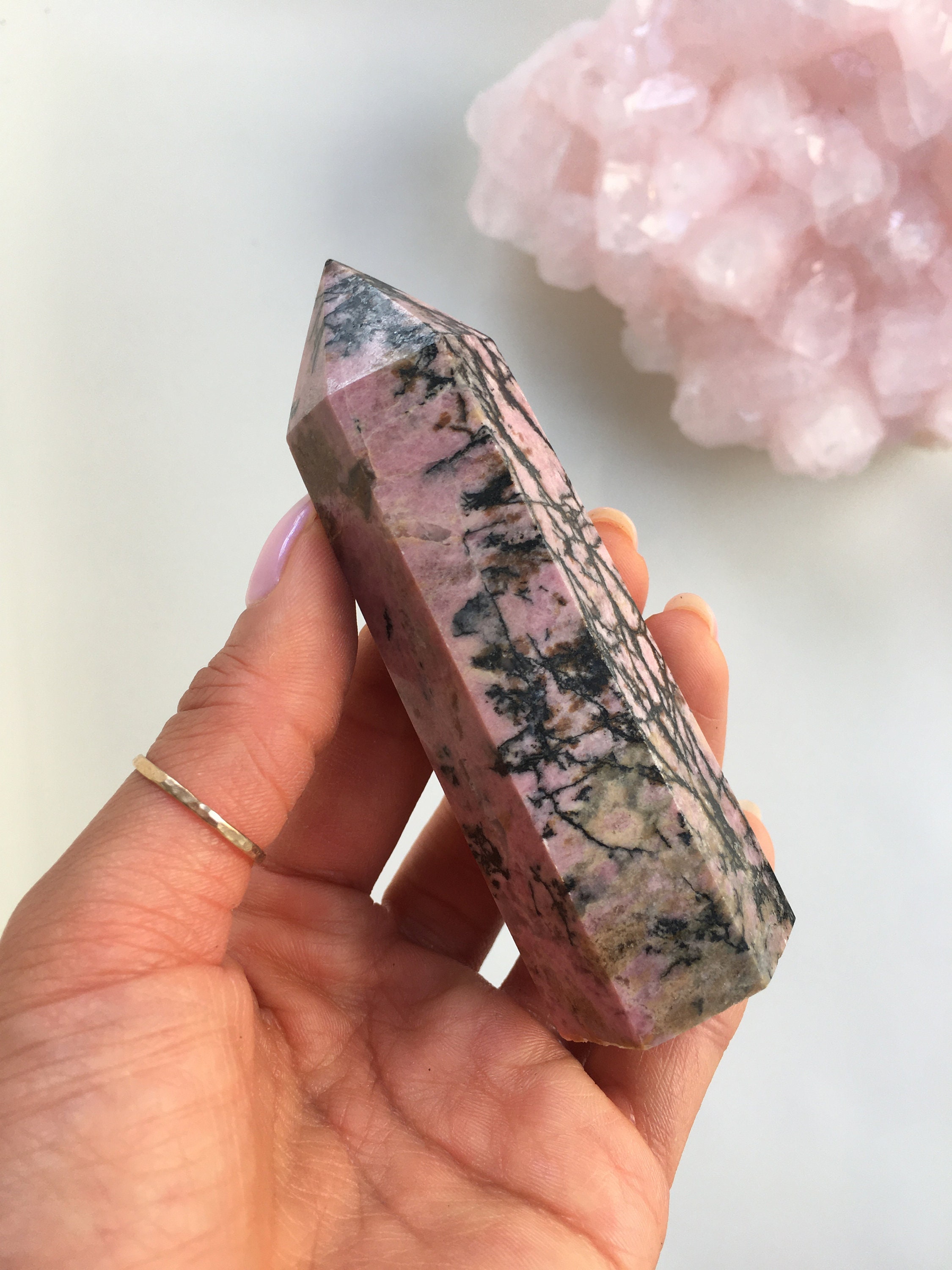 Rhodonite Tower, Healing Crystal Point