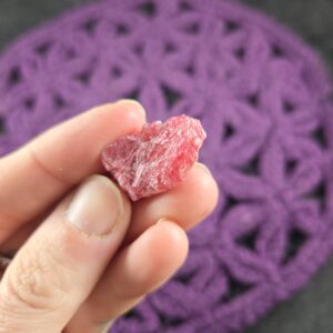 Raw Rhodonite Stone Crystal Rough Piece Pink Gemmy Heart chakra