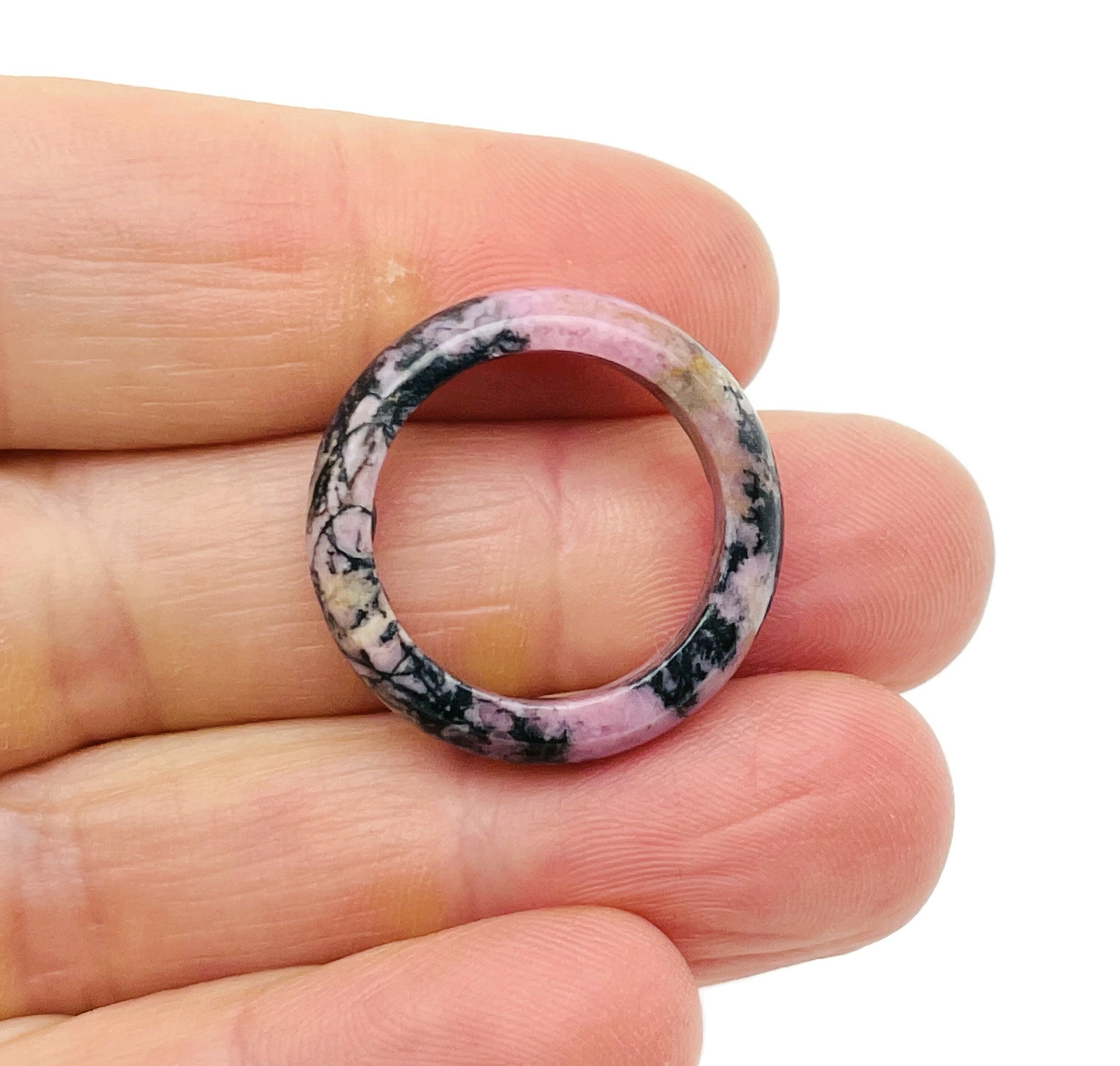 Rhodonite Ring - Crystal Ring – Natural Rhodonite - Jewelry Making Supplies - Ri1024