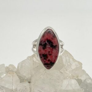 Rhodonite in Manganese Ring, Size 8