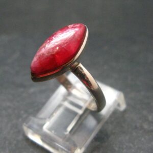 Vivid Juice Carmine Red Gem Rhodonite Silver Ring From Brazil - 2.82 Grams - Size 7