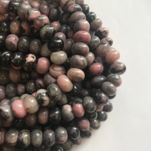 rhodonite 15x10mm smooth rondelle Gemstone Beads -15.5 inch strand