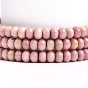Natural Haitian Flower Rhodonite Gemstone Grade Aaa Rondelle 6x4mm 8x5mm Loose Beads