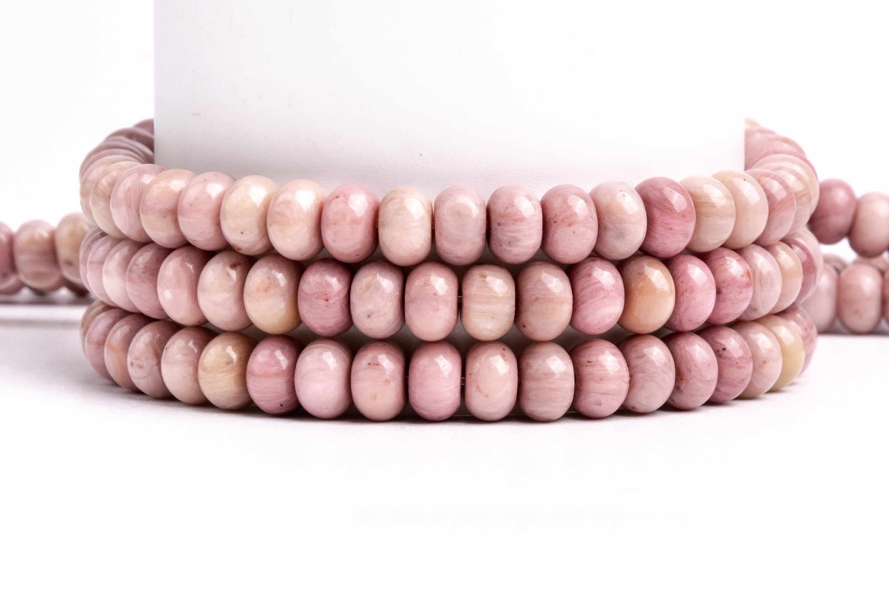 Natural Haitian Flower Rhodonite Gemstone Grade Aaa Rondelle 6x4mm 8x5mm Loose Beads
