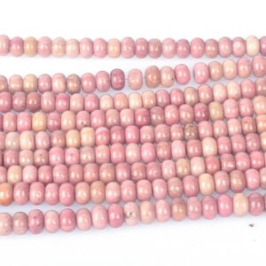 Pink Rhodonite Rondelle Beads - Grade Aa Pink Gemstone - Smooth Spacer Beads - 4x6mm 5x8mm Gemstone Beads - Pink Beads For Jewelry Making