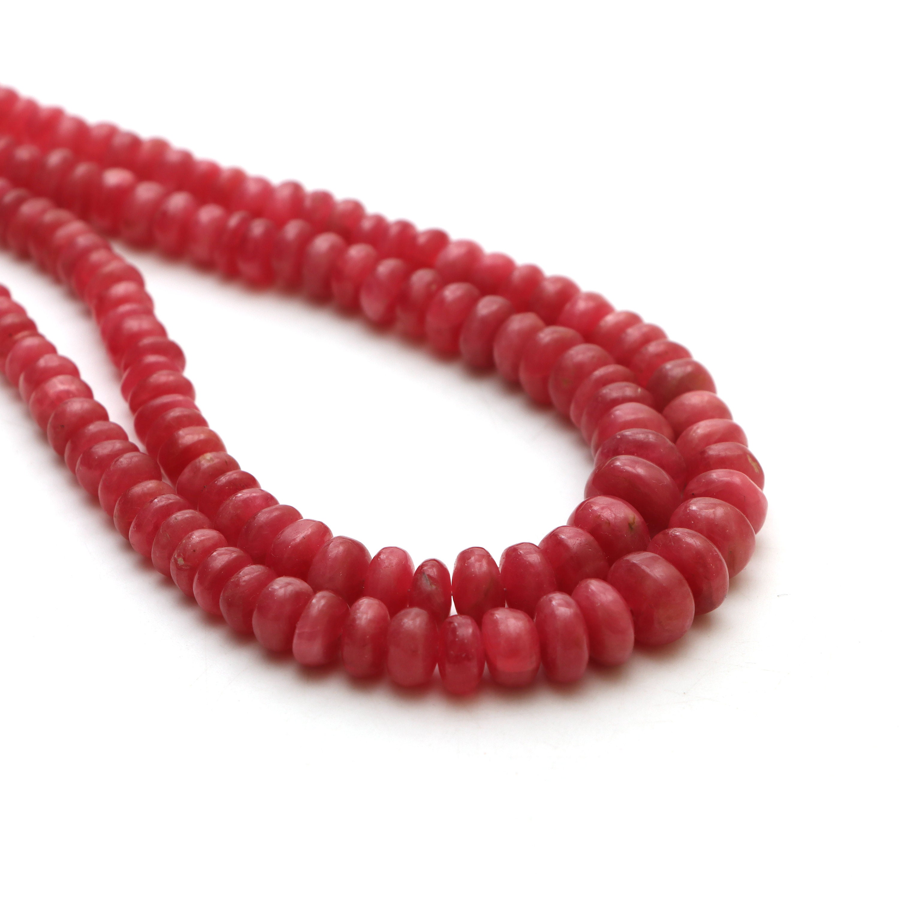 Rhodonite Smooth Rondelle Beads, 5 Mm To 9 Mm, Rhodonite Jewelry Making Beads, Rondelle Shape Rhodonite, 18 Inches Strand, Price Per Strand