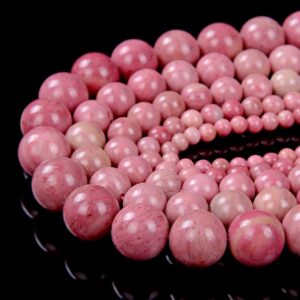 10 Strands 10mm Haitian Flower Rhodonite Gemstone Aaa Pink Red Round Loose Beads 15.5 Inch Full Strand (80005917-m33 X10)