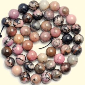 10 Strands 4mm Rhodonite Gemstone Pink Round 4mm Loose Beads 15.5 Inch Full Strand Bulk Lot (90183743-370 X10)