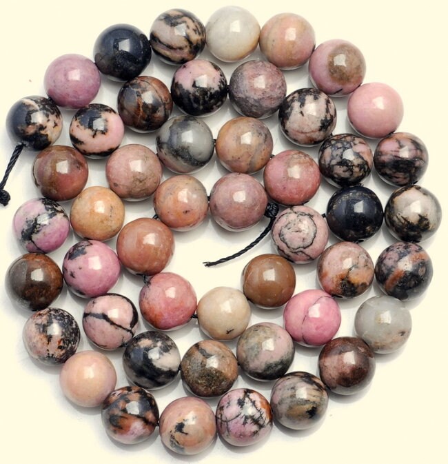 10 Strands 4mm Rhodonite Gemstone Pink Round 4mm Loose Beads 15.5 Inch Full Strand Bulk Lot (90183743-370 X10)