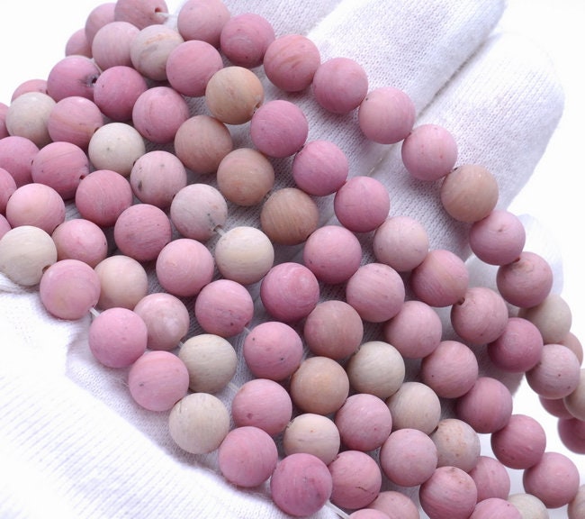 10mm Matte Rhodonite Gemstone Round Loose Beads 15 Inch Full Strand (80002306-m13)