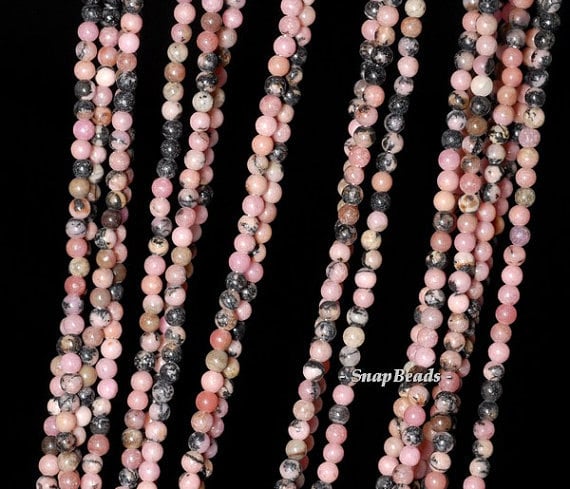 2mm Haitian Flower Rhodonite Gemstone Round 2mm Loose Beads 16 Inch Full Strand Lot 1,2,6,12 And 50 (90113947-107 - 2mm A)