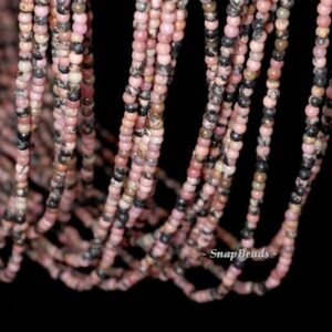2mm Haitian Flower Rhodonite Gemstone Round 2mm Loose Beads 16 Inch Full Strand (90113947-107 - 2mm A)