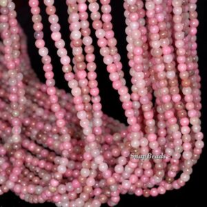 3mm Haitian Flower Rhodonite Gemstone Round 3mm Loose Beads 16 Inch Full Strand (90114003-107 - 3mm B)