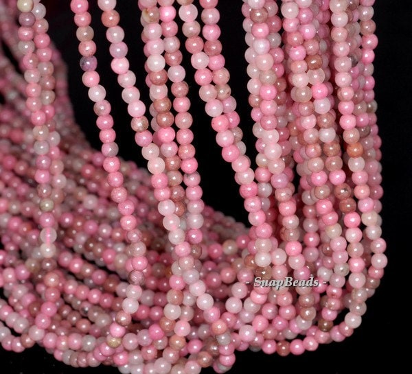 3mm Haitian Flower Rhodonite Gemstone Round 3mm Loose Beads 16 Inch Full Strand (90114003-107 - 3mm B)