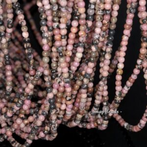 3mm Haitian Flower Rhodonite Gemstone Round 3mm Loose Beads 16 Inch Full Strand (90114011-107 - 3mm B)
