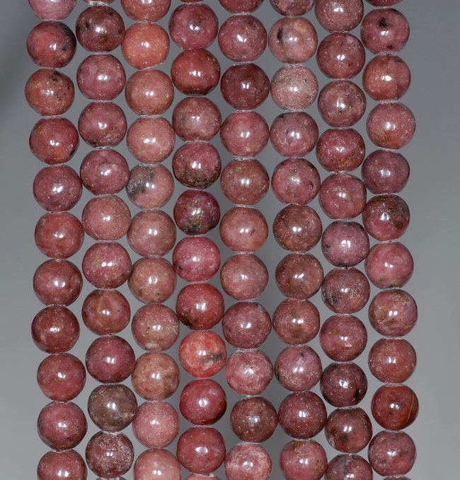 6mm Dark Pink Rhodonite Gemstone Round Loose Beads 16 Inch Full Strand (80000478-a75)