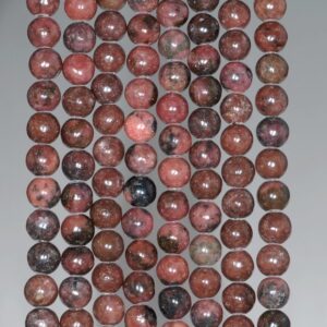 6mm Dark Pink Rhodonite Gemstone Round Loose Beads 15.5 Inch Full Strand (80000477-a75)