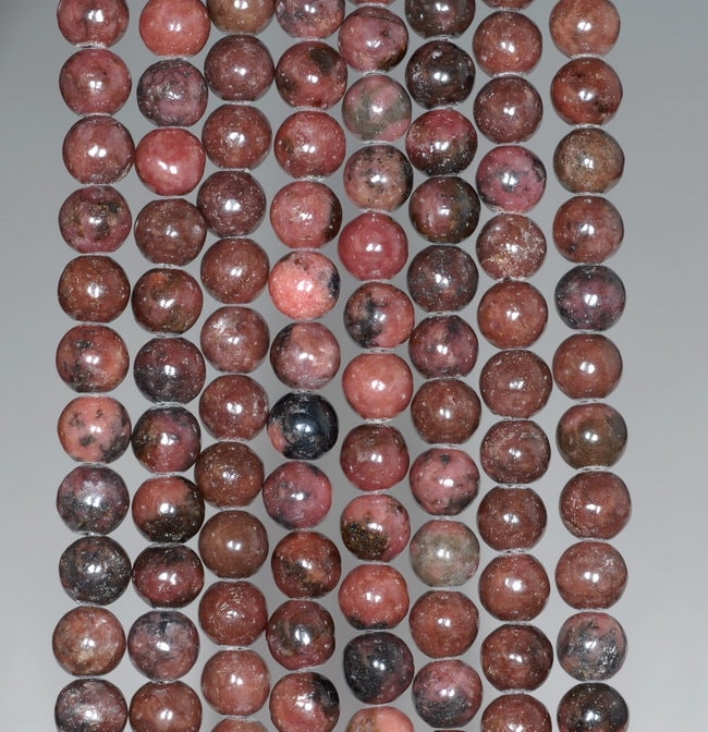 6mm Dark Pink Rhodonite Gemstone Round Loose Beads 15.5 Inch Full Strand (80000477-a75)