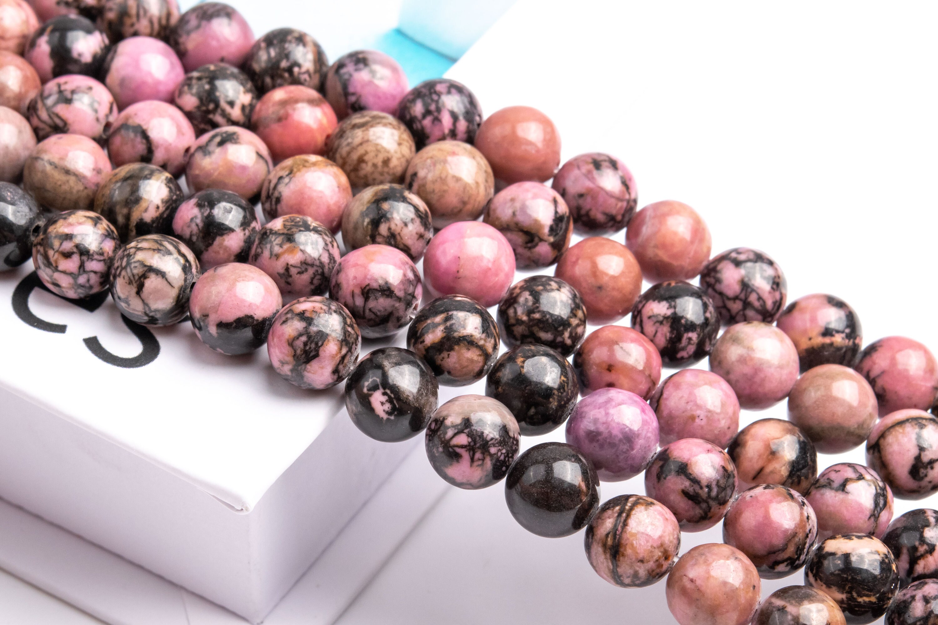 Natural Pink Rhodonite Gemstone Grade Aaa Round 4mm 6mm 8mm 10mm Loose Beads