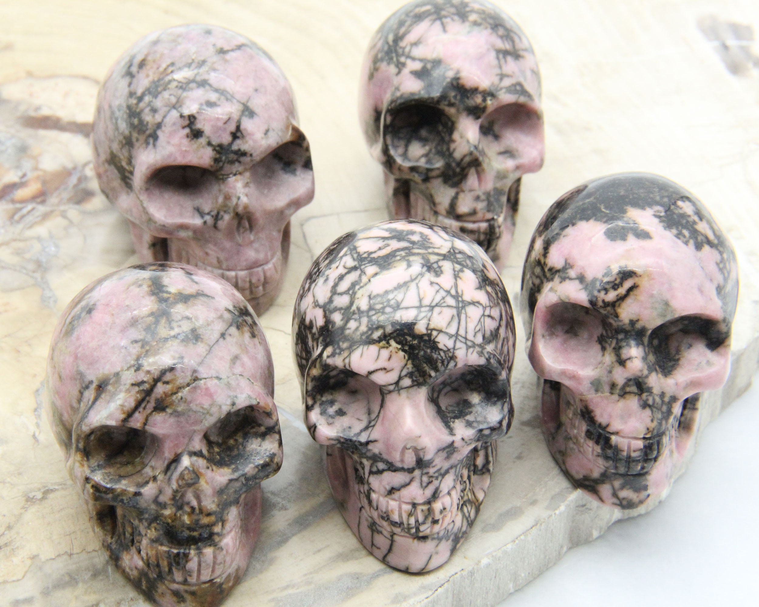 2 Inch Rhodonite Quartz Skulls Decor, Hand Made Skulls, For Gift Skulls Decor, Gemstone Skull Decor, Fashion Style Skull Decor.skull Home Decor