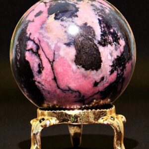 50MM Pink Rhodonite Crystal Ball: Chakra Balancing Meditation Sphere 50MM Pink Rhodonite Crystal Ball: Chakra Balancing Meditation Sphere