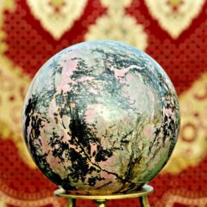 AAA+ Large Pink Rhodonite Sphere: 245MM Crystal Healing Stone AAA+ Large Pink Rhodonite Sphere: 245MM Crystal Healing Stone