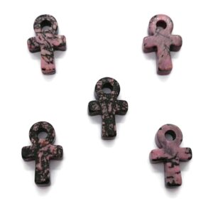 Rhodonite Anka Crystal - Mini Crystal Ankhs - Handmade Carving - Anka Totem - An1009 Rhodonite Anka Crystal - Mini Crystal Ankhs - Handmade Carving - Anka Totem - An1009