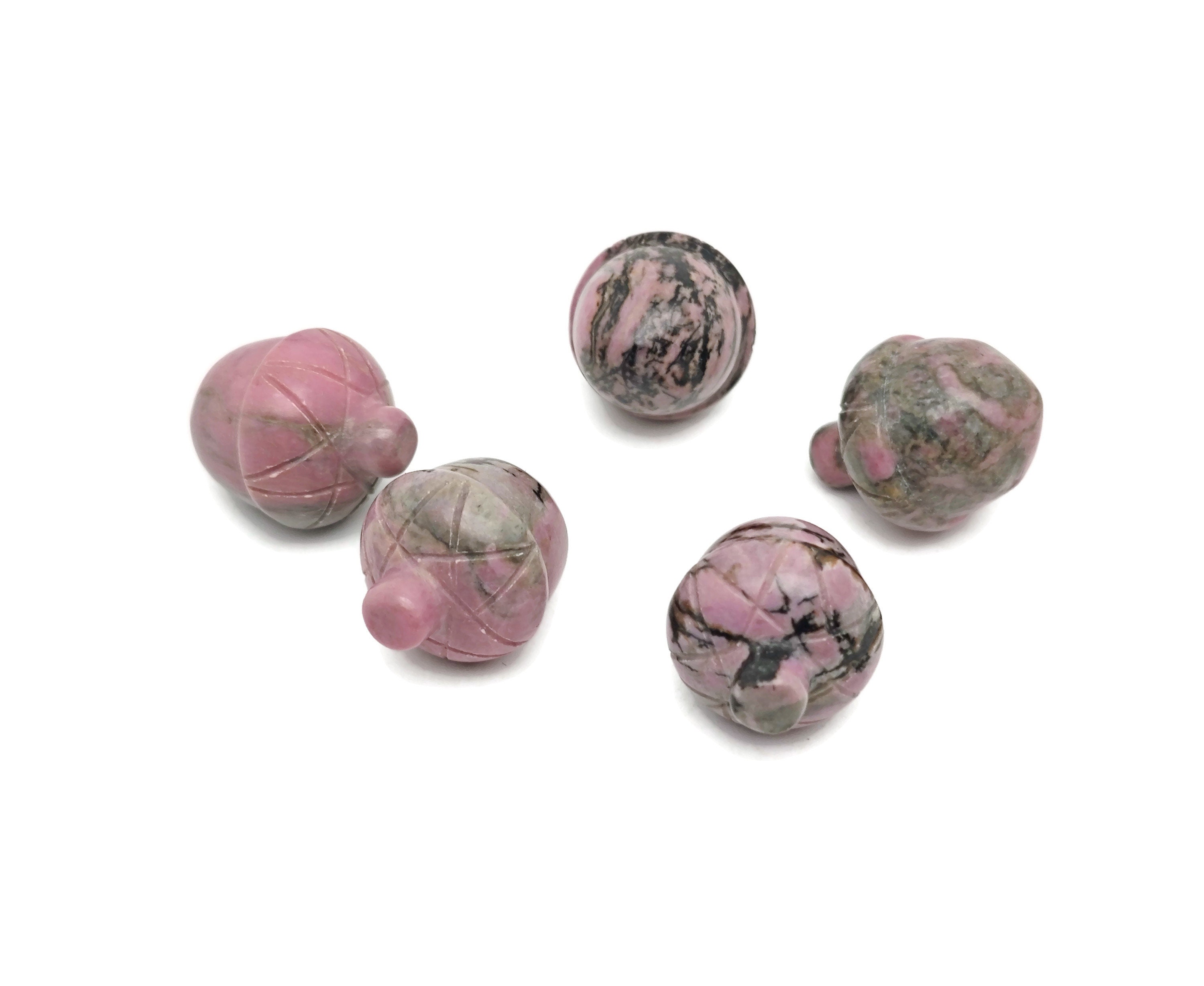 Rhodonite Crystal Acorn Carved - Reiki Healing - Home Crystal Decoration - Crystal Ornament - Crystal Healing - 26mm - Ac1008