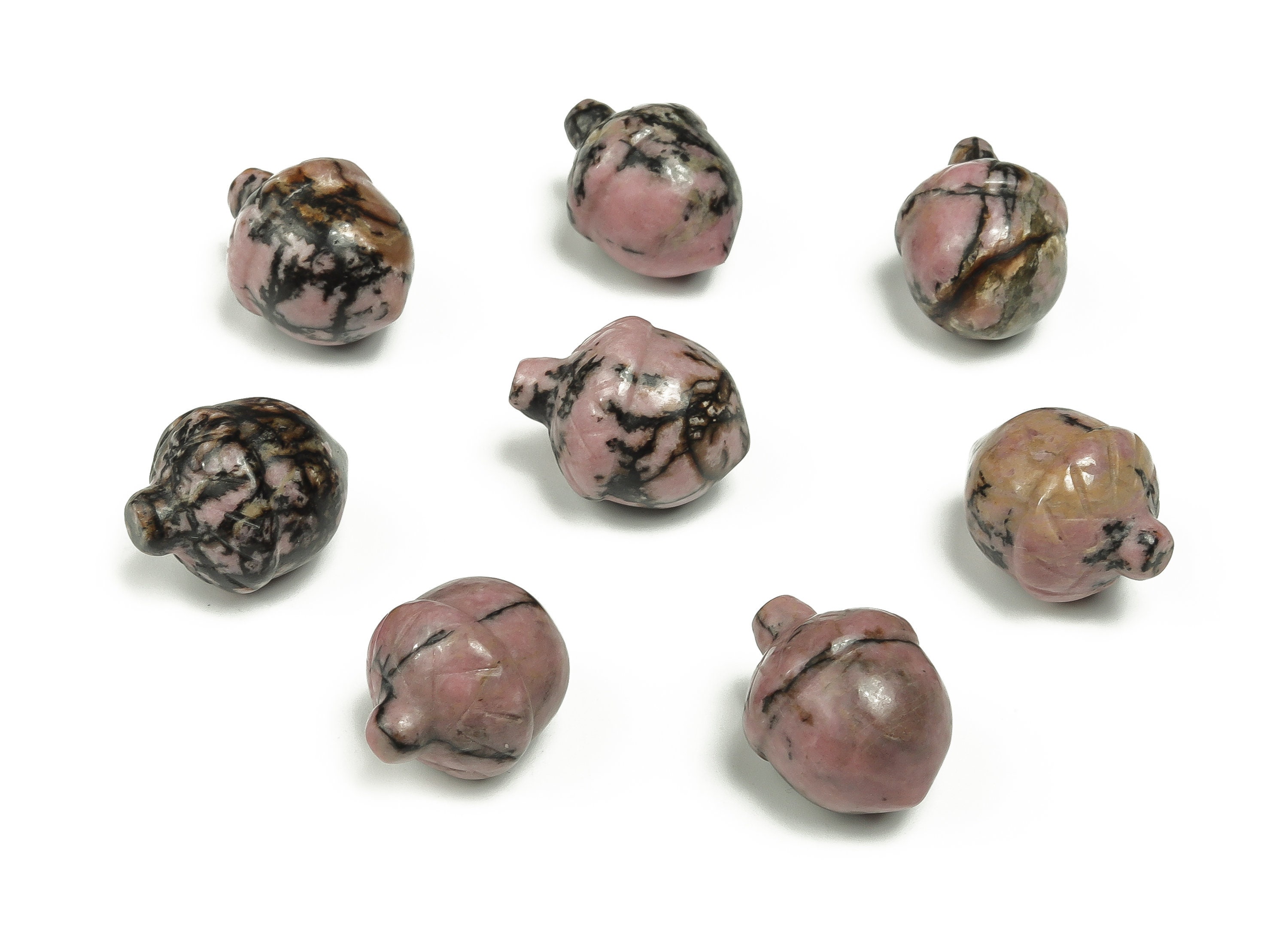 Rhodonite Crystal Acorn - Acorn Carving - Crystal Carving - Healing Stone - Home Decor - 21mm - Acorn-3