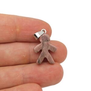 Rhodonite Crystal Gingerbread Cookies Men Pendants - Christmas Gift - Mineral Specimens - Christmas Carving - Best Quality - Nc1538 Rhodonite Crystal Gingerbread Cookies Men Pendants - Christmas Gift - Mineral Specimens - Christmas Carving - Best Quality - Nc1538