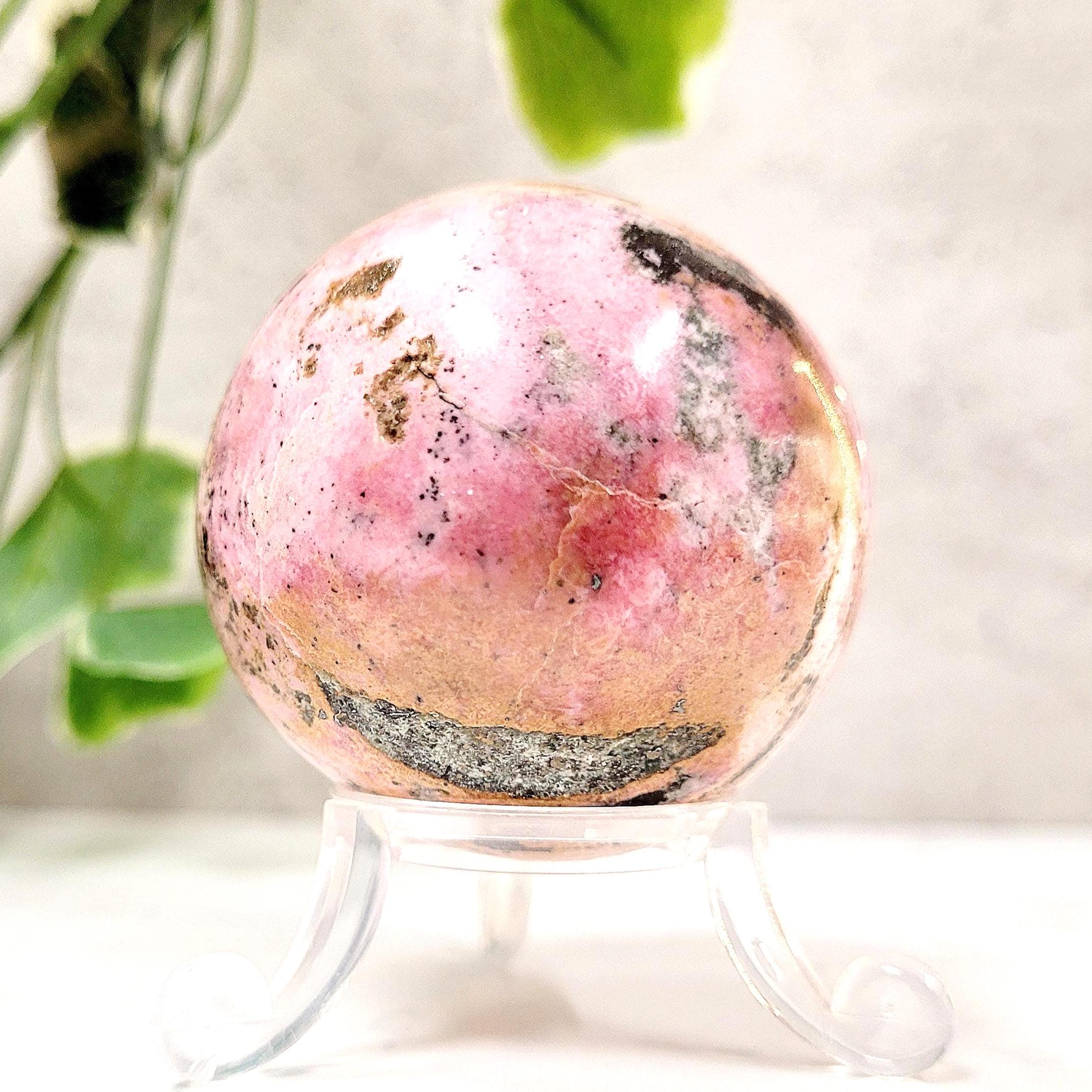 Rhodonite Crystal Sphere • Ethically Sourced