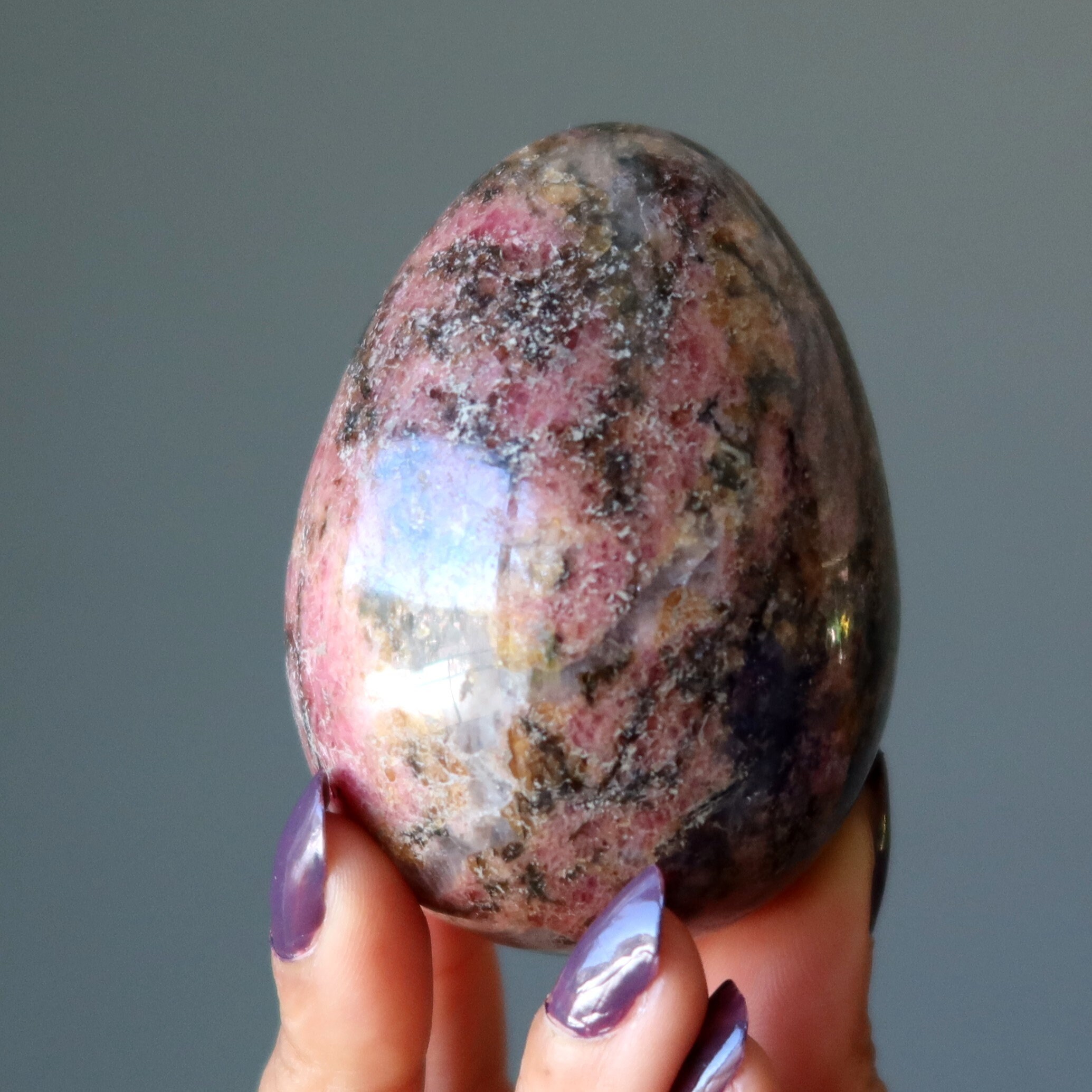 Rhodonite Egg Burst Of Passion Pink Stone Love Friendship Crystal