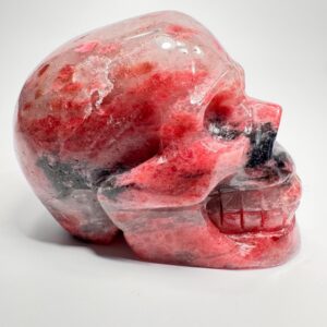 Gemmy Rhodonite Skull | Rhodonite in Quartz Crystal Skull | Rhodonite Crystal Skull | Realistic Human Skull Carving Gemmy Rhodonite Skull | Rhodonite in Quartz Crystal Skull | Rhodonite Crystal Skull | Realistic Human Skull Carving